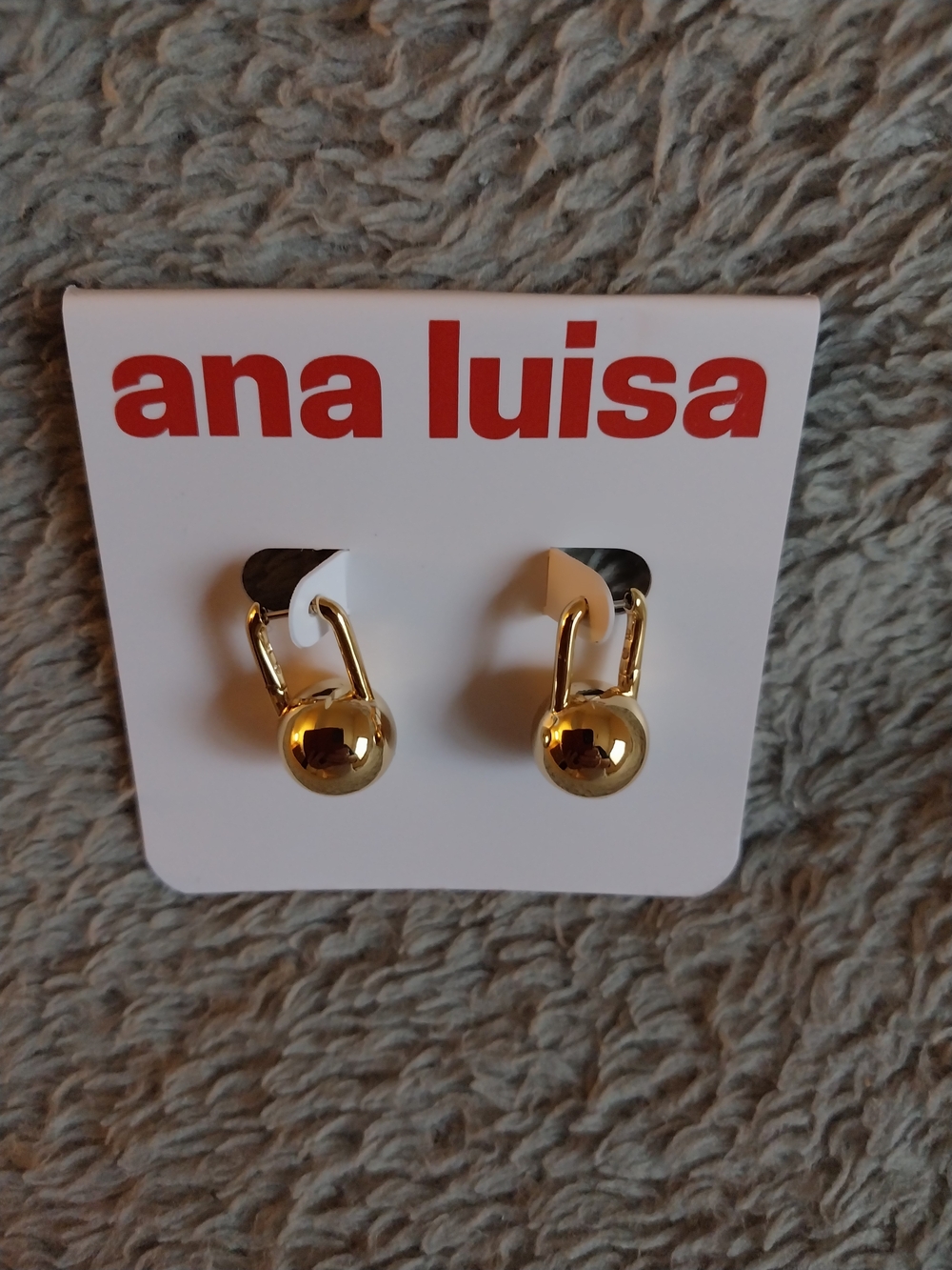 Ana Luisa Gold Ball Hinge Drop Earrings — Shiny Gold Spheres